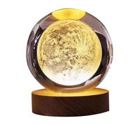 Suoumwa Regalo del Día de San Valentín Lámpara de Bola de Cristal Galaxy Lámpara de Luna de Planeta 3D Luz de Noche LED USB,B