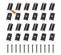 SUPAWAY 100 Piezas Clips Negro para Suelos de Madera de Plástico Clips en T Tablas de Tarima Distancia de Separación de 6 mm Espaciadores Ocultos con 100 TornillosTablas Tarima Compuesta WPC/BPC
