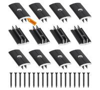 SUPAWAY 200 Piezas Clips Negro para Suelos de Madera de Plástico Clips en T Tablas de Tarima Distancia de Separación de 6 mm Espaciadores Ocultos con 200 TornillosTablas de Tarima Compuesta WPC/BPC