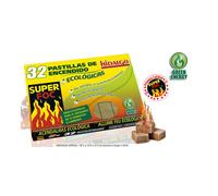 Super Foc Pastillas de Encendido Ecológicas 08100, Pack de 32 Unidades con Aceites Vegetales, Olor Natural y Consumo Neutro de CO2 para Barbacoa o Chimenea