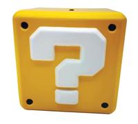 Super Mario Caja de Ahorro (Diseño Bloque de Preguntas), caja de monedas misteriosa de bloque amarillo, regalo de Super Mario, H12,3 x A15 x P15 cm Cerdo de Ahorro - mercancía oficial, Negro