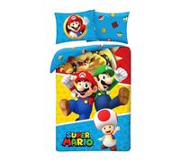 Super Mario Funda Nórdica Cama 90 140x200 + Funda Almohada Algodón Luigi