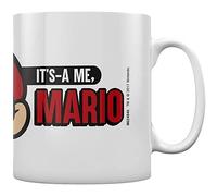 Super Mario It's-A Me, Mario Unisex Taza blanco/Negro/Rojo cerámica