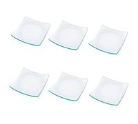 Super Mundo - 6pcs Platos Cristales cuadrados transparentes,Para Cocina y Comedor (30x30cm)