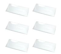 Super Mundo - 6pcs Platos Cristales Rectangulos Transparentes,Para Cocina y Comedor (11x16cm)