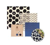 SuperBee Beeswax Wraps | Envoltorios de Cera de Abeja | Set de 3 Tamaños: Pequeño, Mediano y Grande | Hipster | Reutilizable, Eco Friendly, Zero Waste