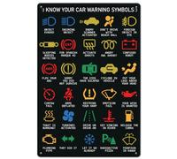 SUPERDANT Letrero de metal con luces de advertencia de coche, 16 estilos, marca de advertencia de coche, placa de metal, retro, arte de pared, póster para bar, habitación de niños, sala de juegos,