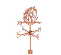 SUPERDANT Veleta de caballo mentiroso, animales lindos de metal, indicador de dirección del viento, medidor de montaje en el techo, decoración meteorológica para jardín, granja, patio trasero