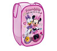 Superdiver - Contenedor plegable de Minnie y Daisy, Licencia Oficial Disney: para guardar y almacenar juguetes y ropa - 36x36x58 cm - seguro y fácil de guardar. Perfecto para niñas.
