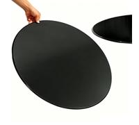 Superficie de Mesa Redonda, Tablero de Mesa de Vidrio con Borde Suave | Negro, Alta Densidad, Estilo Minimalista, Superficie Plana, para Mesas de Café, de Comedor(78CM(30.7IN))