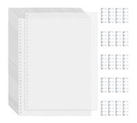 SUPERFINDINGS 20 hojas de encuadernación A4 20 anillas archivadoras con 20 piezas de peine transparente preperforado carpeta rellenable cuaderno de plástico protector lateral para encuadernación