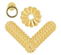 SUPERFINDINGS 30 piezas arandelas placa soporte latón dorado junta 24mm 1 pulgada flor hardware mueble clásico accesorios para cajón cajón, armario decoración