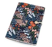 SUPERFINDINGS Carpeta A5 de 6 anillas recargable, cubierta 23,5 x 17 cm, hojas sueltas, cubierta de agenda personal con botón, carpeta floral azul para inserciones de agenda A5, papel de recambio (sin