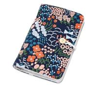 SUPERFINDINGS Carpeta A6, 6 anillas, recargable, tapa de hojas sueltas, planificador personal, cubierta con botón, cuaderno de flores azules, encuadernación para planificador A6, diario, papel de
