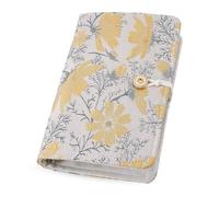 SUPERFINDINGS Carpeta A6 de 6 anillas, recargable, 7.3 x 4.72 pulgadas, hojas sueltas, planificador personal, con botones, carpeta floral amarilla para agenda A6, papel de recambio (sin papel de