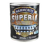 Hammerite Esmalte al agua Superia Efecto forja liso Protección antióxido 12 años Negro 750 ml