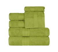 Superior Cotton Solid Highly-Absorbent Towel Juego de Toallas, Algodón, Esencia Verde, 6 Pc Set