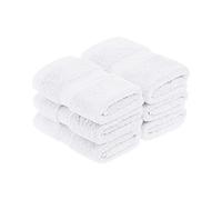 Superior Set de 6 Toallas faciales de algodón Egipcio, ultrasuaves, Esenciales, Gruesas y esponjosas, absorbentes, de Gran Peso, para baño de Invitados, Hotel, SPA, baño en casa, Ducha, Blanco