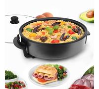 SUPERLEX Sartén Multifuncional 30x7 cm, 5,6 Litros Sartén Eléctrica con Tapa 1500W para Pizza, Paellera Eléctrica, Fiesta