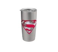 Superman War Torn Shield Vaso térmico de acero inoxidable de doble pared