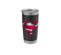 Superman War Torn Shield Vaso térmico de acero inoxidable de doble pared