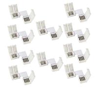 SUPERNIGHT LED Connector RGB 10pcs 4 pin Connectors L-Shape PCB 10mm Wide RGB SMD 3528/5050 Led Light Strip for Right Degree Corner or 90 Angle Turning Connection