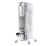 SUPRA ORSO 1500 - Radiador de aceite de 1500W, 3 potencias, hasta 15m2, recoge-cables, ruedas, asa transporte, antivuelco, termostato mecánico, indicador luminoso de funcionamiento,blanco
