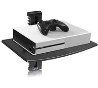 suptek Estantería Flotante de Pared para TV: Soporte de Vidrio Templado para Reproductores DVD, Decodificadores, Consolas de Juego y Accesorios AV, Carga Máx. 8kg, 1 Estante, Negro, CS201