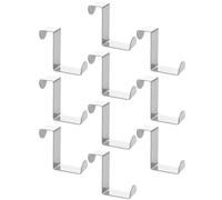 SUPVOX 10 Piezas Gancho en Forma de Z, Acero Inoxidable Plata | Diseño Reversible, Ahorro de Espacio, para Puertas de Armario y Cajón, Uso Versátil en Hogar