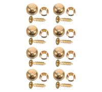 SUPVOX 16 Piezas Tornillos Decorativos con Tapas, Tornillos de Fijación con Tapas Decorativas, Cobre Dorado, 9mm, Cabeza Plana, para Espejo de Pared y Gabinete, Decoración del Hogar