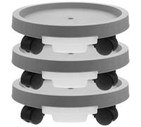 SUPVOX 3 Piezas Carro para Plantas Ruedas para Macetas Redondas de PP | Bandeja Base Plato Integrado, Patas Elevadas y Bordes Curvos, Uso Interior en Casa