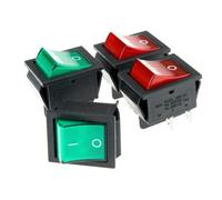 SUPVOX 4 Piezas Interruptor Balancín Rojo Luz, 16a 250v, 4 Pines, Fácil de Instalar, para Control Eléctrico de Encendido y Apagado