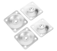 SUPVOX 4 Piezas Kit de Montaje de Patas para Muebles de Hierro Plata | Placa de 5 Orificios Taladro Previo, Resistencia Corrosión, para Aparadores y Mesas Auxiliares