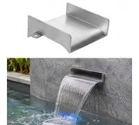 Supvox Estanque cascada rebosadero 10 x 10 x 4 cm de acero inoxidable salida de agua para piscinas de jardín, fuentes y estanques de jardín, resistente a la intemperie, rebosadero para juegos de agua