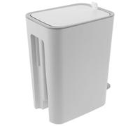 SUPVOX Papelera Delgada para Baño con Pedal 8, Tapa y Asa | Plástico Blanco, Diseño Estrecho para Debajo del Lavabo, Uso en Dormitorio u Oficina, Moderna