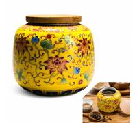 SUPVOX Recipiente De Cerámica Para Té Con Tapa Hermética Bote De Té De Sellado Para Almacenamiento De Té Pu-Erh Y Matcha Tarro Decorativo Para Cocina 3.74X3.74X3.34 Pulgadas