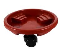 SUPVOX Soporte Grados Redondo Gruesa con Giratorias de Ruedas Resina 360 | Base Antideslizante para Interior y Exterior, Diámetro Exterior 30cm, Color Marrón Rojizo, Carga hasta 35kg