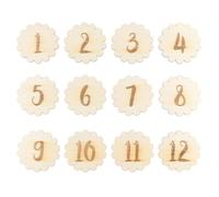 SUPVOX Tarjetas de Nacimiento para Conmemorar Crecimiento para Bebés Recién Nacidos de Madera 12 Piezas Beige Diseño Adorable en Baby Shower y Redes Sociales