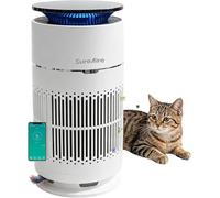 SureAire Purificadores de aire para gatos con filtro HEPA, purificador de aire de escritorio con prefiltro reemplazable y teaser para gatos, filtros de admisión de aire de 360°, olores de caspa de