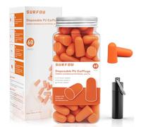 SURFOU Tapones Oidos Ruido Dormir, 60 Pares, Reducción 38 dB, Reutilizables y Ultra Suaves, Ideales para Personas que Duermen de Lado, Viajes, Casa y Estudio, Naranja
