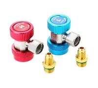 SURIEEN Ajustable R134A Acoplador Rápido Accesorios Alto-Bajo Conector, AC R134A Adaptador, 1/4 pulgadas SAE HVAC Accesorios, HVAC Freón Manómetro Manguera Conector Kit