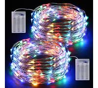 Suright Guirnalda Luces Pilas, [2 Pack] Luces LED Pilas 12M 120 LED