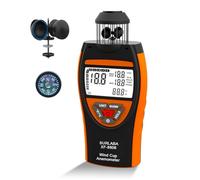 SURLABA Anemómetro de copa de viento, 0.7-42m/s, medidor digital de velocidad de copa de viento XF-8806 con brújula, modo de medición de viento MAX/MIN/AVG y prueba de temperatura, medidor de viento