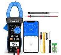 SURLABA Bluetooth Pinza Amperimétrica, NCV AC DC Clamp Multimetro TRMS, 6000 Cuentas Voltaje Corriente Meter APP Support, Volt Amp Tester con Resistencia Capacitancia Diodo Continuidad Temperatura Hz