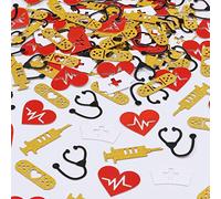 Sursurprise Confeti de enfermera, paquete de 200 decoraciones de mesa de fiesta de enfermería para enfermería, escuela de medicina, graduación, decoración de semana de enfermería, suministros de