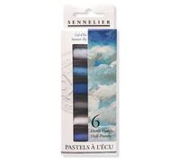 Surtido de 6 medios pasteles extrafinos Sennelier con colores análogos (Cielo de verano)