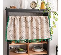 Surwin Cortinas Cocina Cortas Modernas Exótico Visillo Cortina con Aspecto Puertas Cortas Cortina Puerta Exterior Ventanas Decoración para Salón Dormitorio Habitación (91x150cm,Verde)