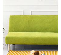 Surwin Elástica Fundas de Sofá Sin Brazos Color sólido Clic Clac de 2/3 Plazas, Elastano Antideslizante Funda Protectora para Sofá Cama Sofá Plegable sin Reposabrazos (120-150cm,Verde)