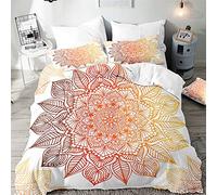 Surwin Mandala Juego de Cama 3 Piezas para Cama 90, 135 o 150cm, Microfibra 3D Juegos de Fundas para Edredón con Funda Nórdica y 2 Funda de Almohada (F,150x200cm)