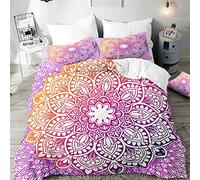 Surwin Mandala Juego de Cama 3 Piezas para Cama 90, 135 o 150cm, Microfibra 3D Juegos de Fundas para Edredón con Funda Nórdica y 2 Funda de Almohada (C,220x240cm)